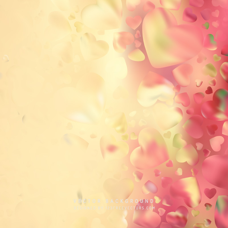Abstract Yellow Pink Loving Heart Valentine Background