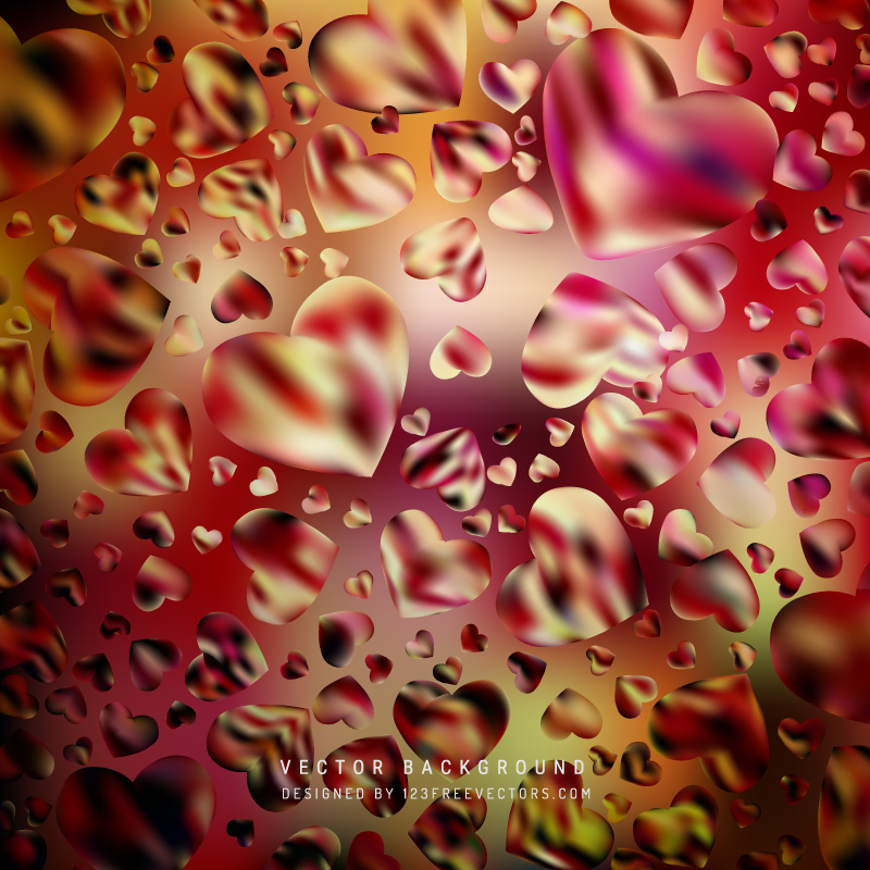 Dark Yellow Pink Valentine Heart Background