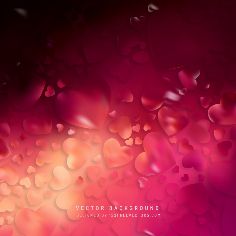 Abstract Dark Pink Loving Heart Valentine Background