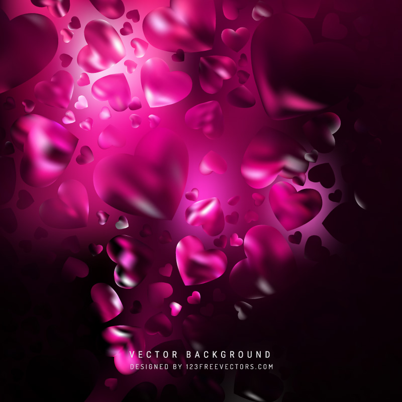Abstract Romantic Black Pink Hearts Background