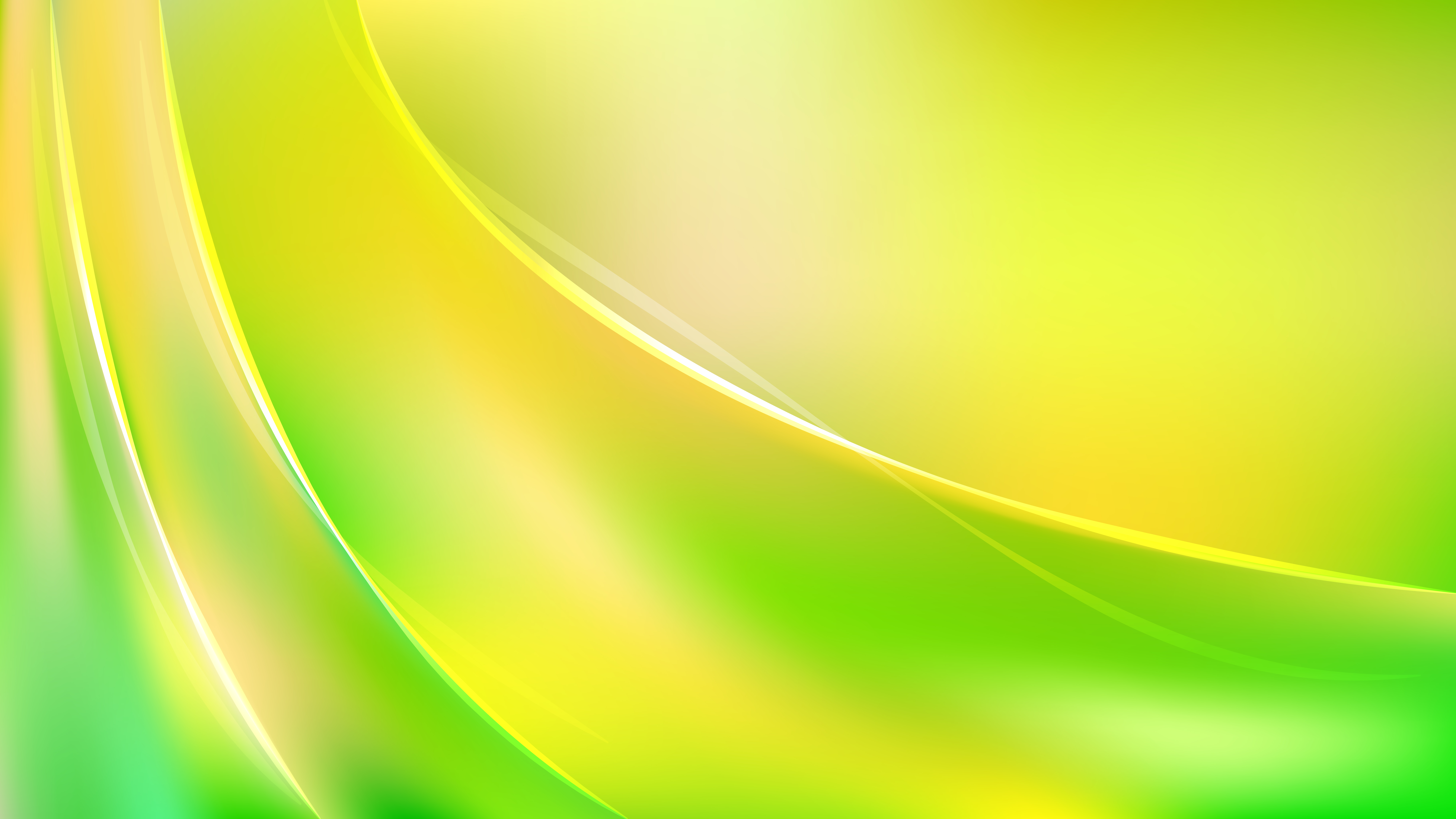 Free Abstract Glowing Green and Yellow Wave Background Image