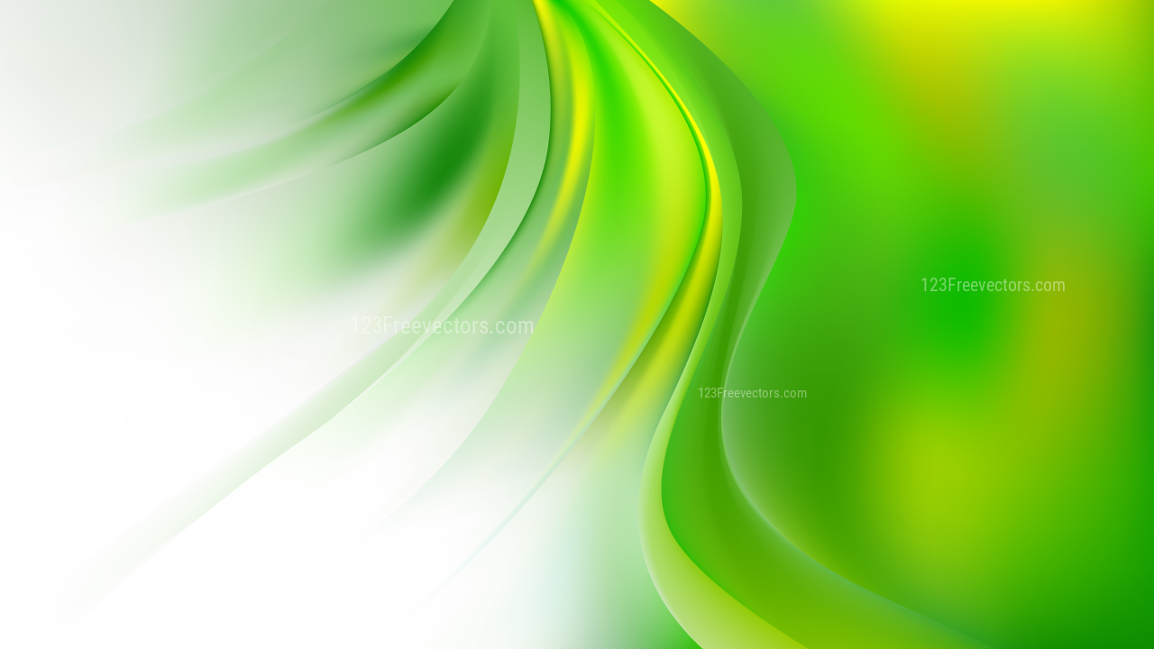 Green Yellow and White Abstract Wavy Background