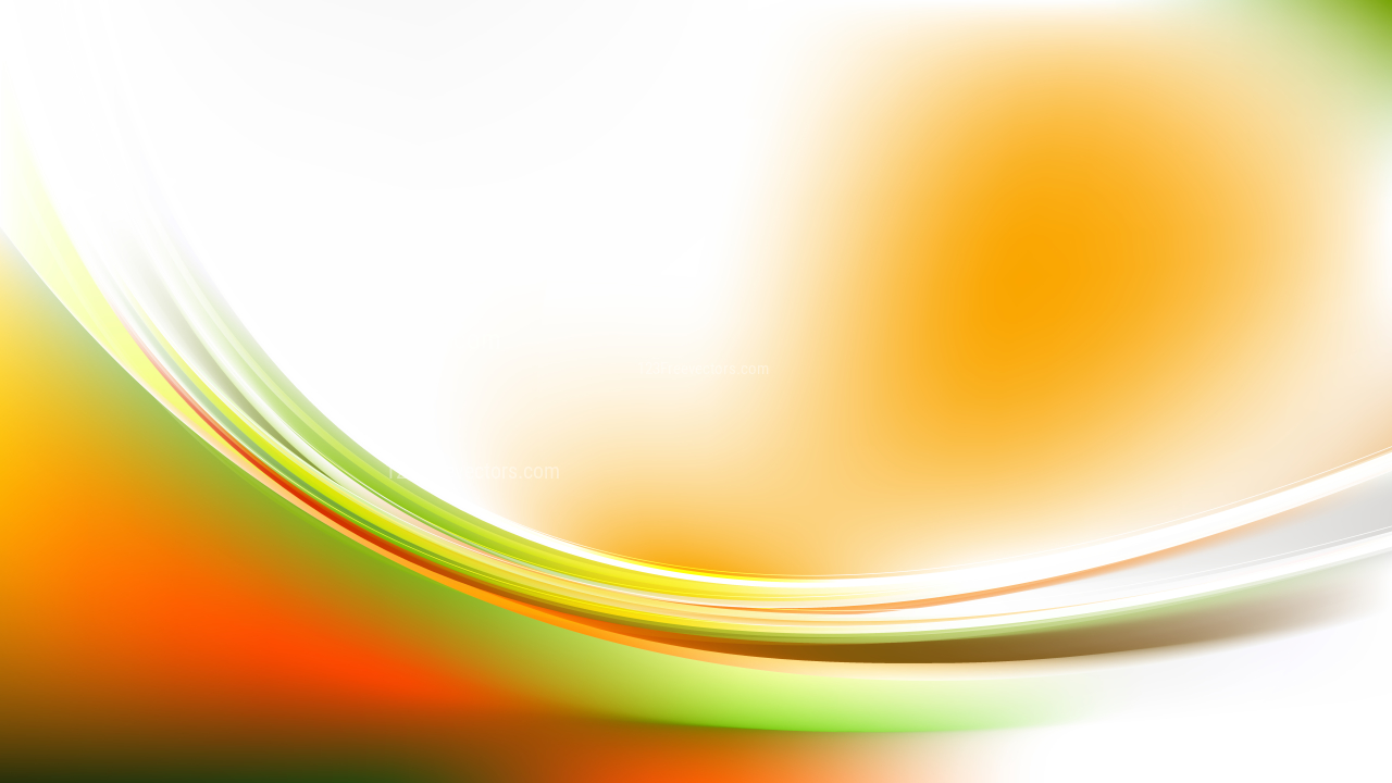 Orange White and Green Abstract Curve Background