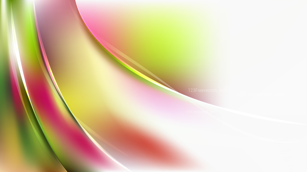 Pink Green and White Abstract Wavy Background
