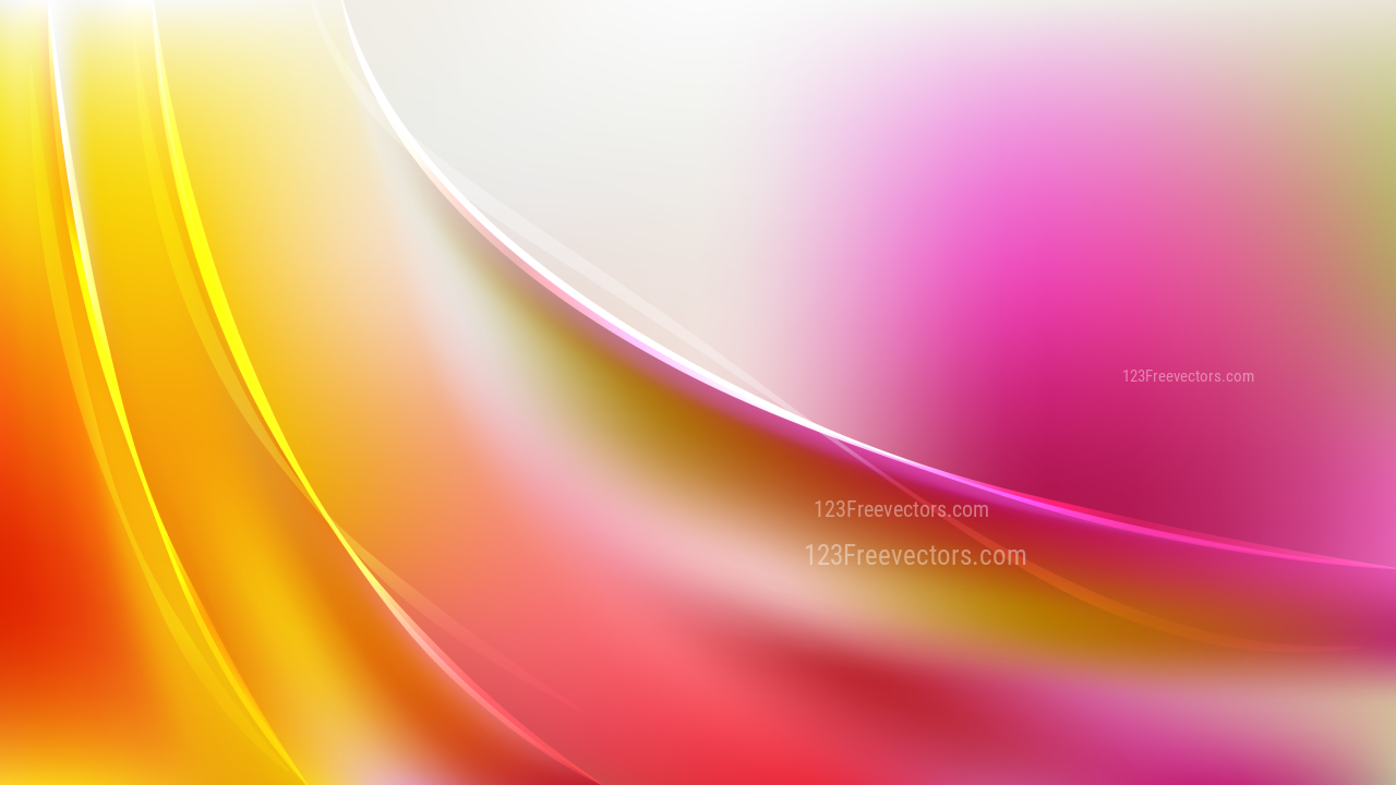 Glowing Abstract Pink Yellow and White Wave Background