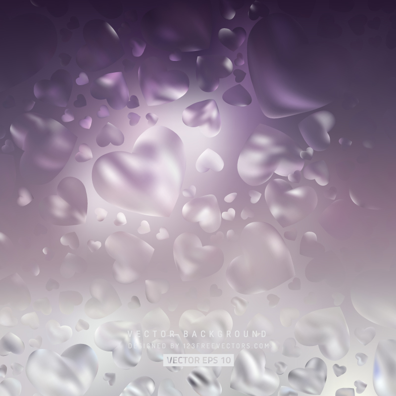 Purple Gray Loving Heart Valentine Background