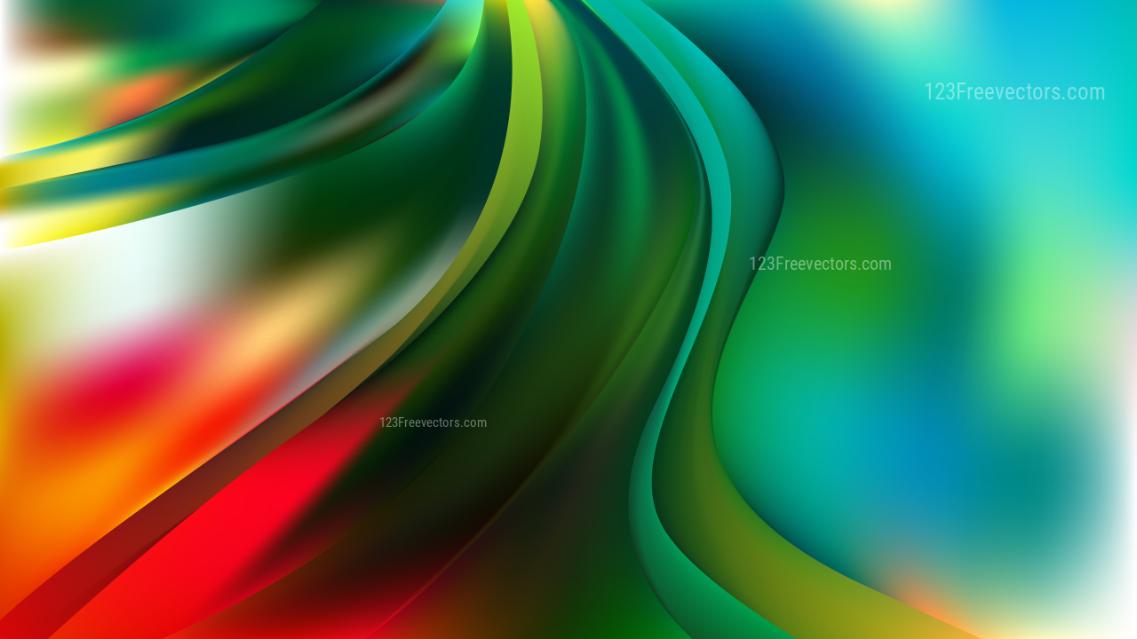 Abstract Red and Green Wavy Background Vector