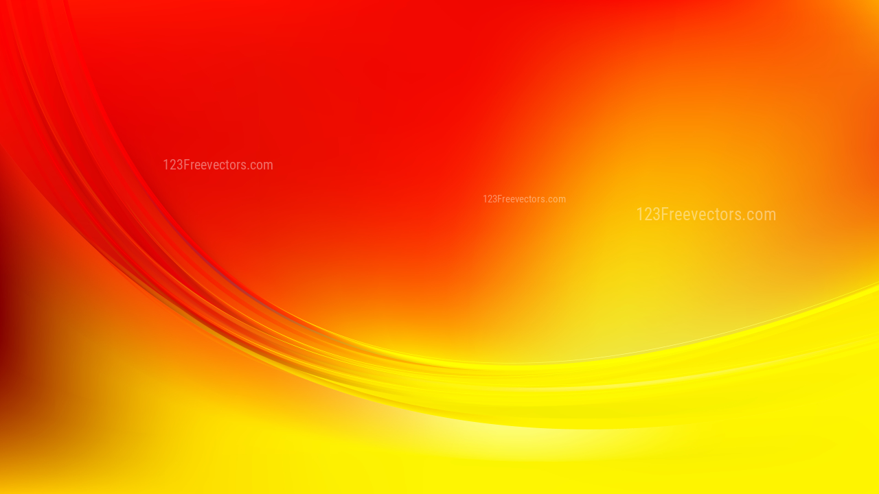 Abstract Red and Yellow Shiny Wave Background