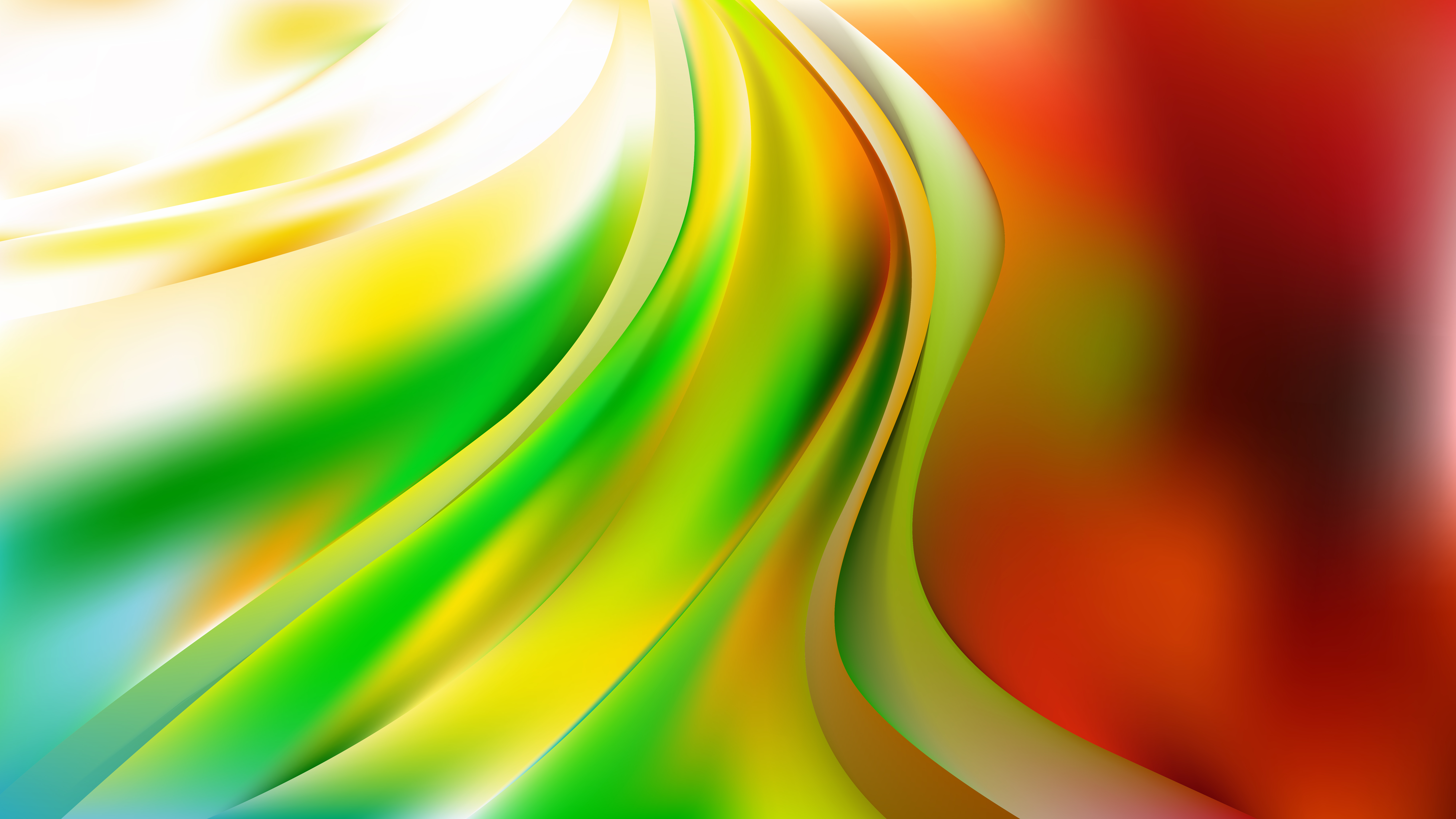 Free Red Yellow and Green Abstract Wave Background Image