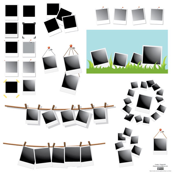 Polaroid Frames Free Vector Set