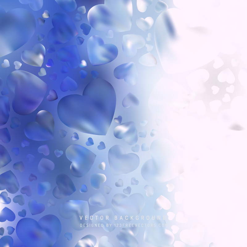Abstract Blue Purple Love Heart Background