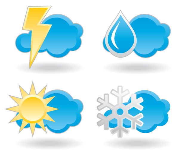 Free Weather Icon Set Vector Illustration