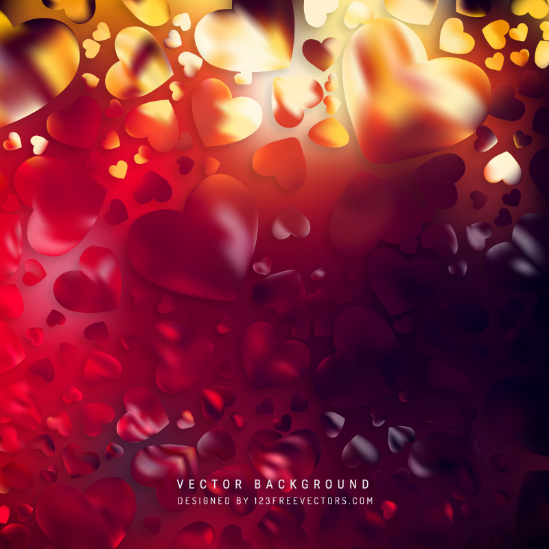 Abstract Red Yellow Heart Background
