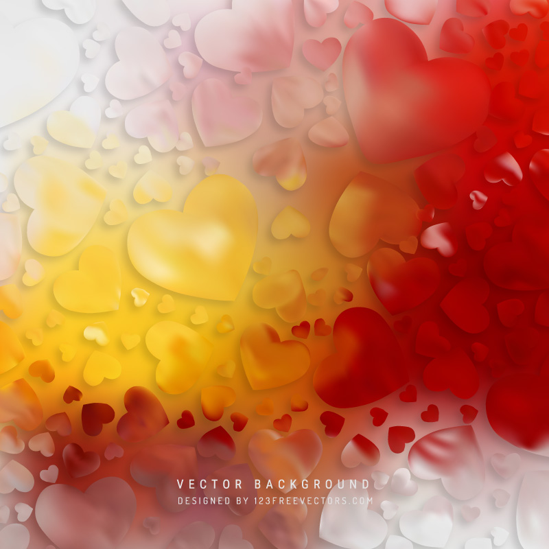 Red Yellow Valentine Heart Background