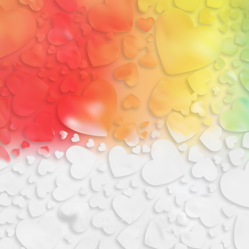 Red Yellow Love Heart Background