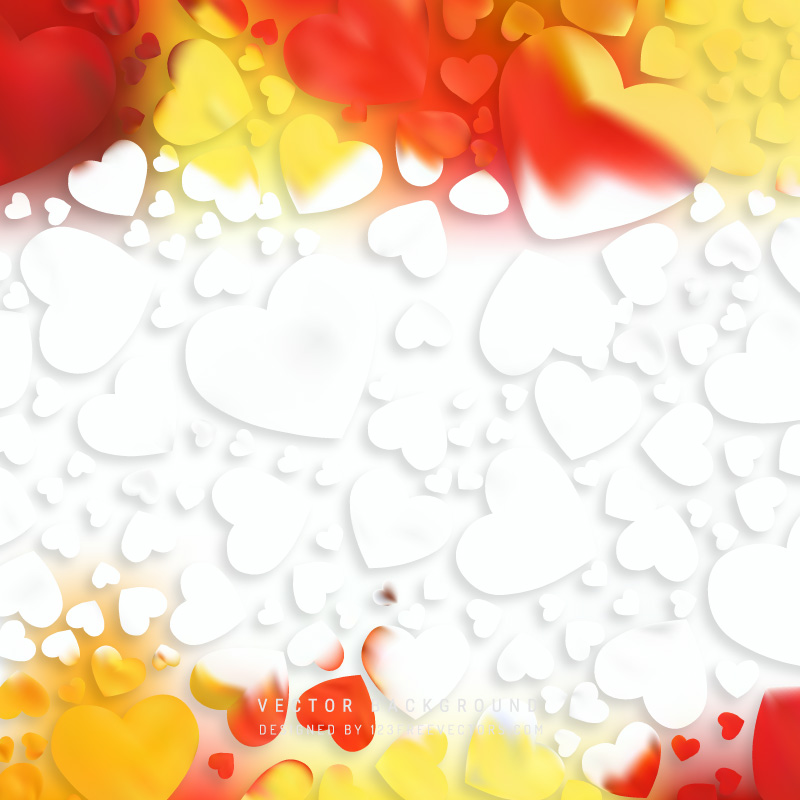 Abstract Valentines Day Red Yellow Heart Background