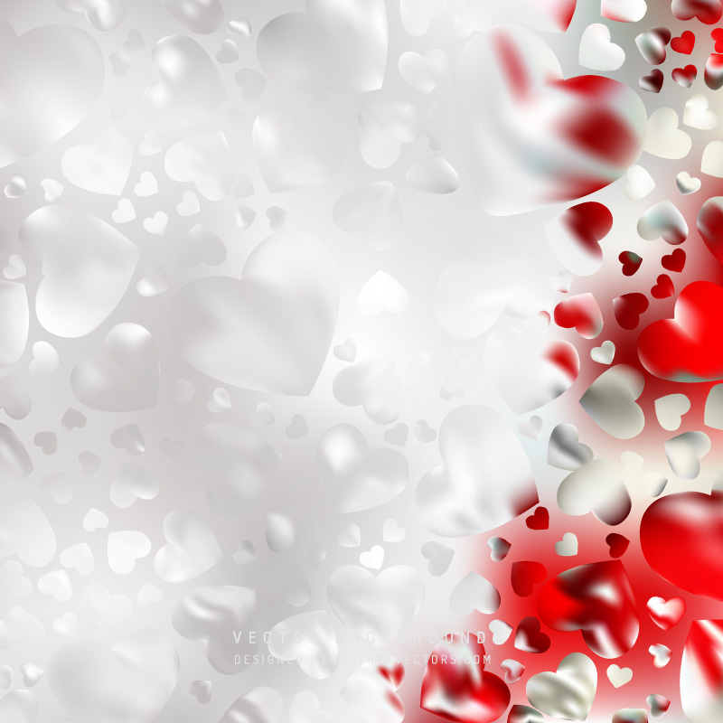 Abstract Red White Love Heart Background