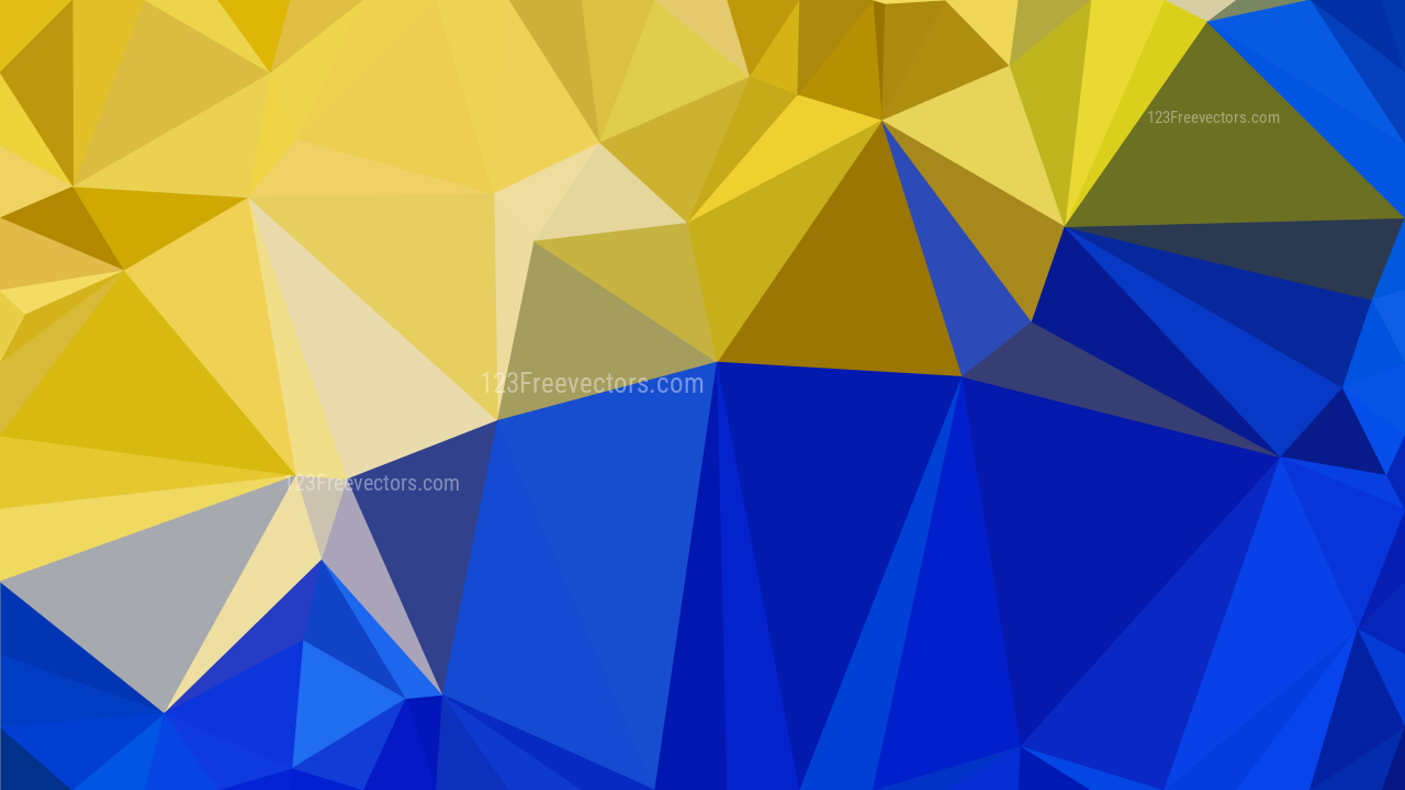 Blue and Gold Polygonal Background Template