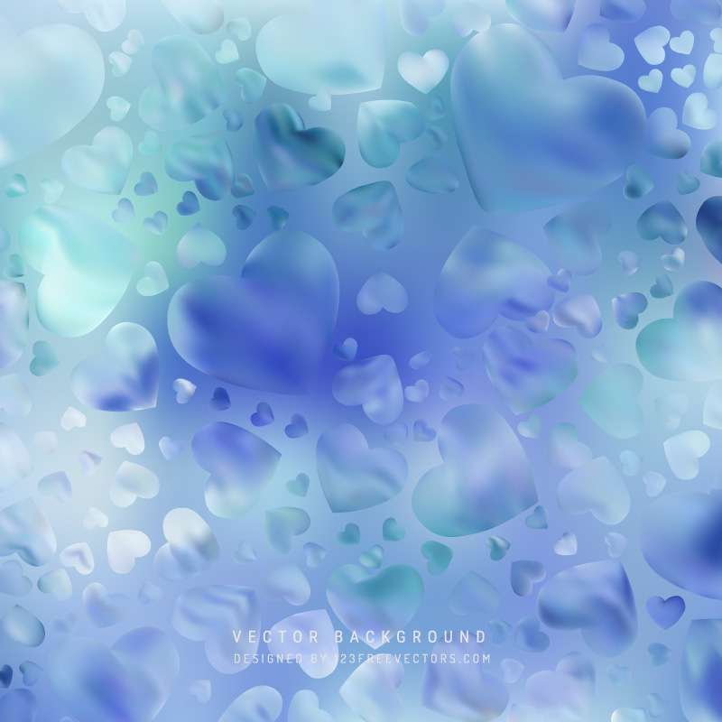Turquoise Blue Valentine Heart Background