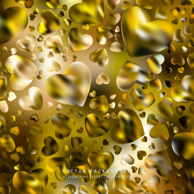 Valentines Day Dark Yellow Heart Background