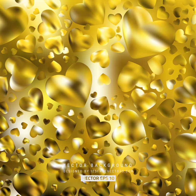 Yellow Valentine Heart Background