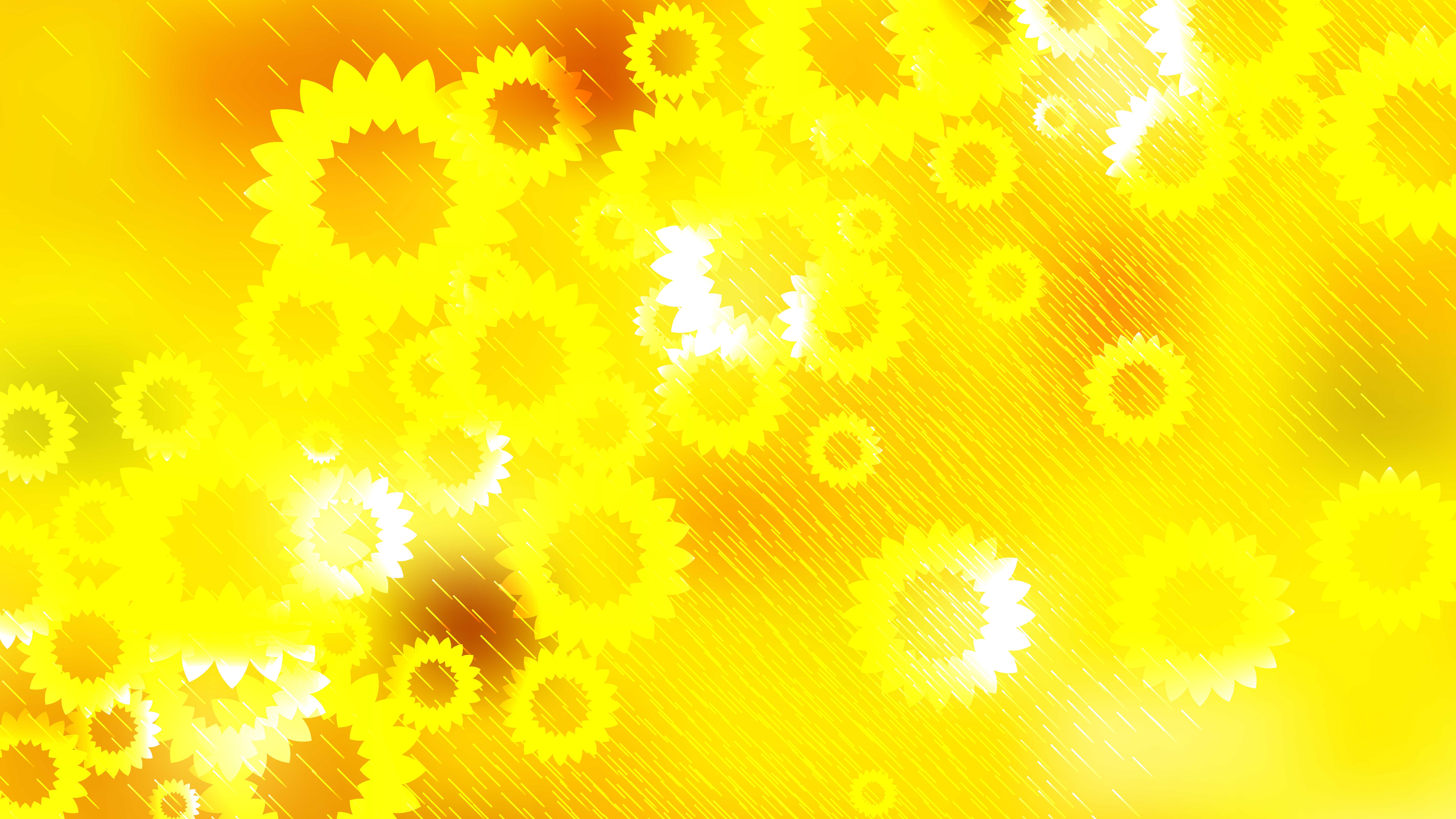 Free Bright Yellow Floral Background