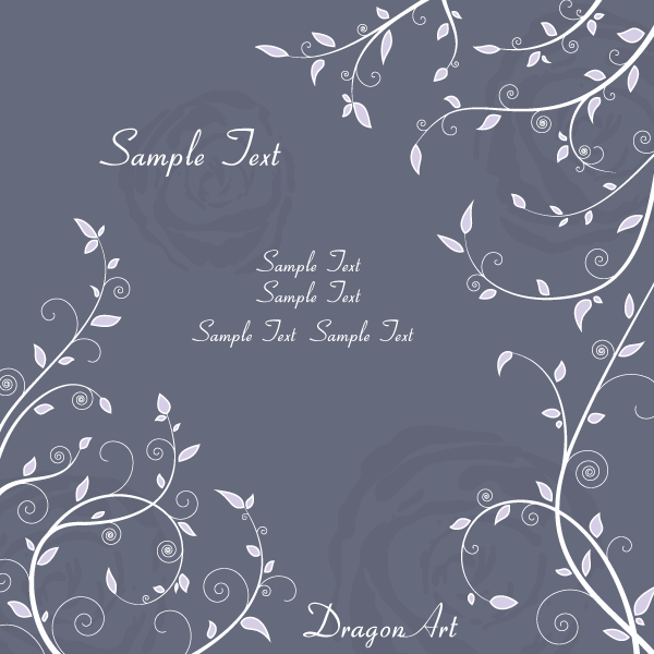 Leaves on Curly Branches Vector Background
