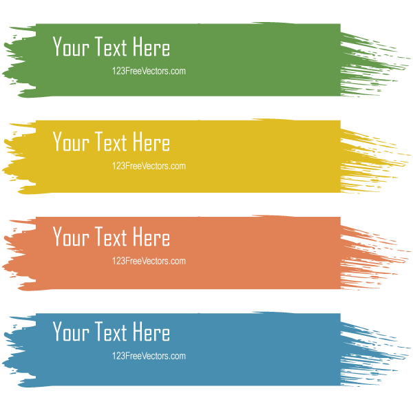 Retro Grunge Colorful Text Banners Vector