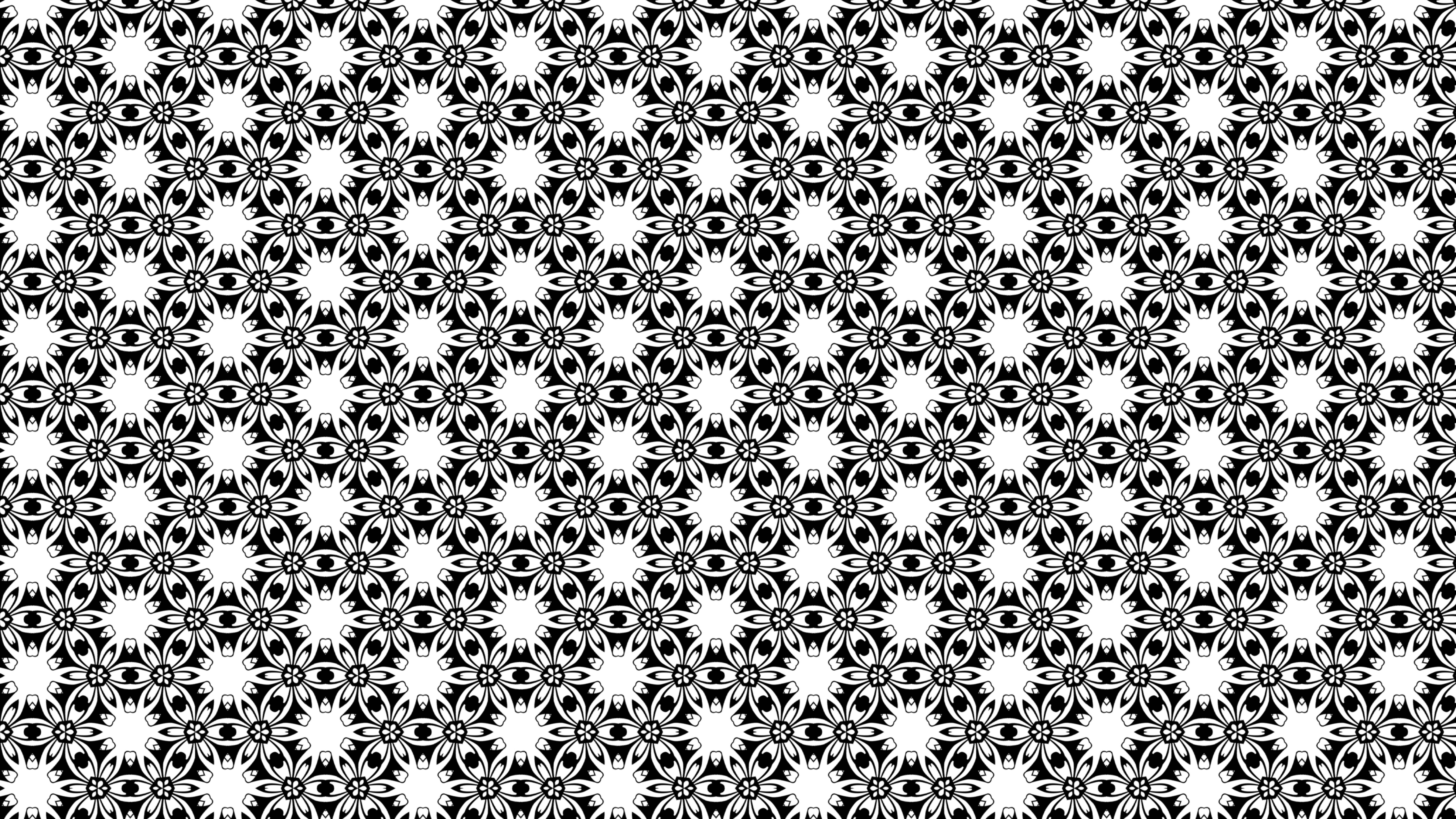 Free Black and White Floral Seamless Pattern Background Design