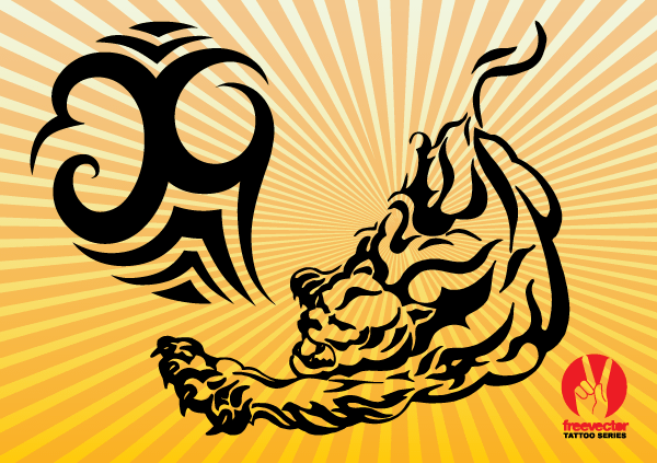 Tribal Tiger Tattoo Free Vector