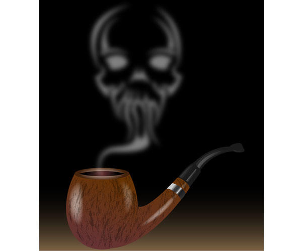 Pipe Smoke Skull Vector