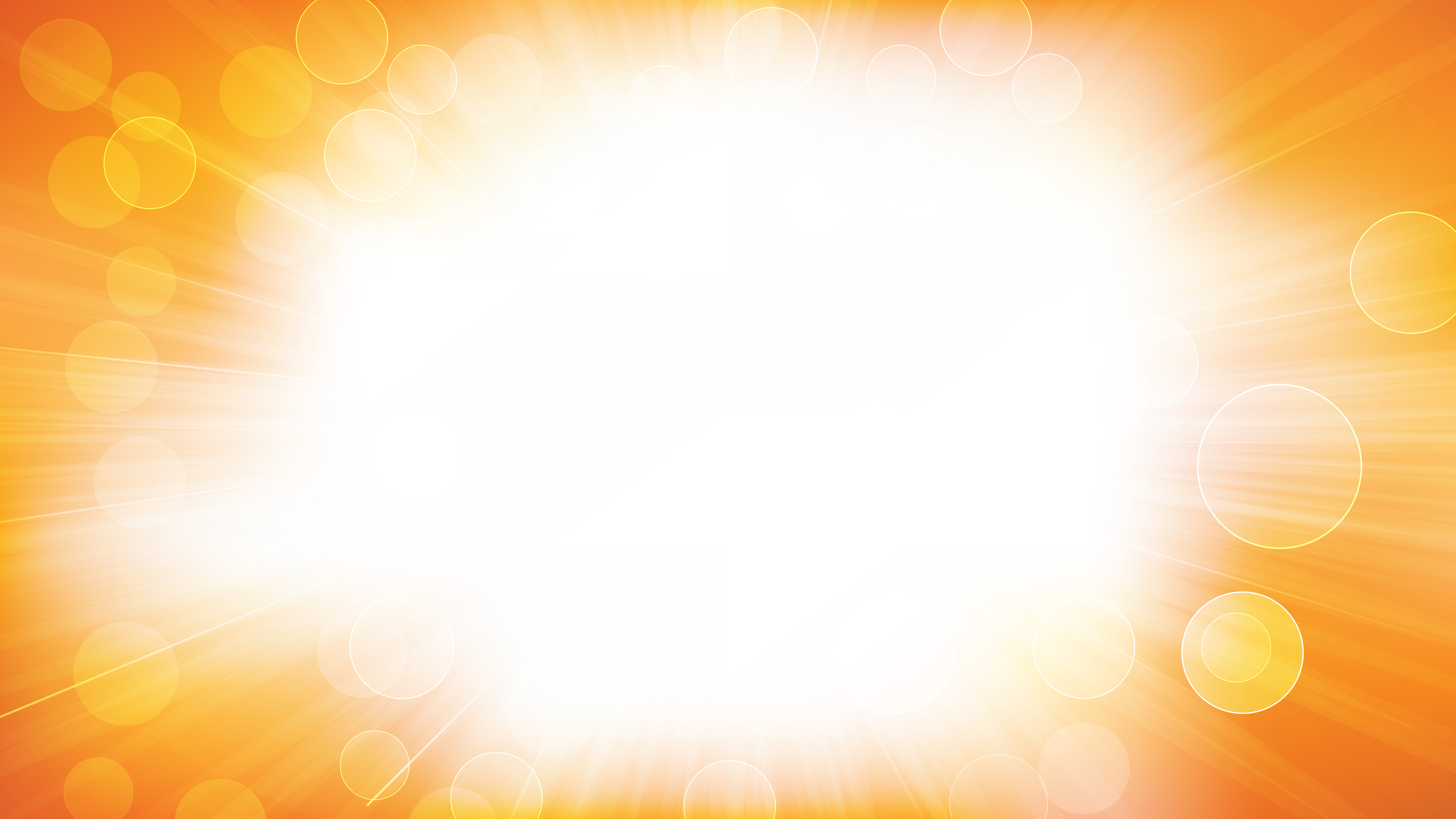 Free Abstract Orange and White Bokeh Lights Background with Sun Rays Design