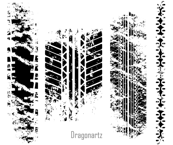 Free Grunge Tire Tracks Vector Art