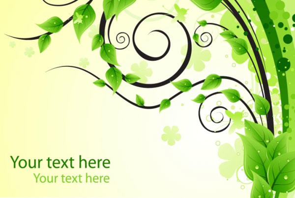 Green Floral Background Vector Free