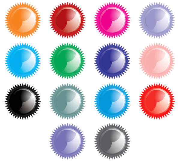 Shiny Star Button Icon Design Vector
