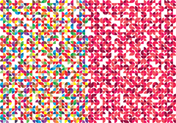 Quarter Circles Pattern Free Vector