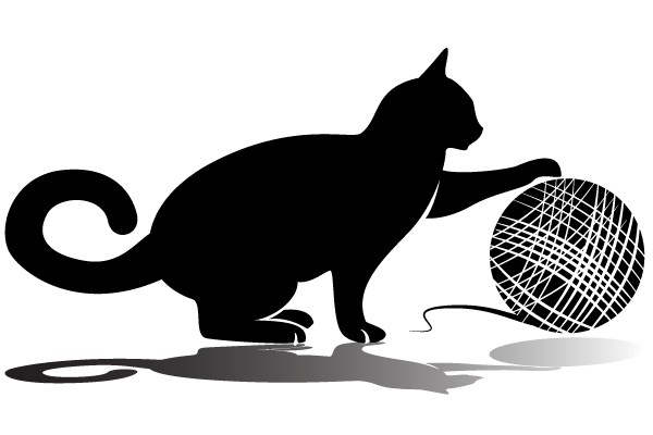 Cat Playing with Wool Vector