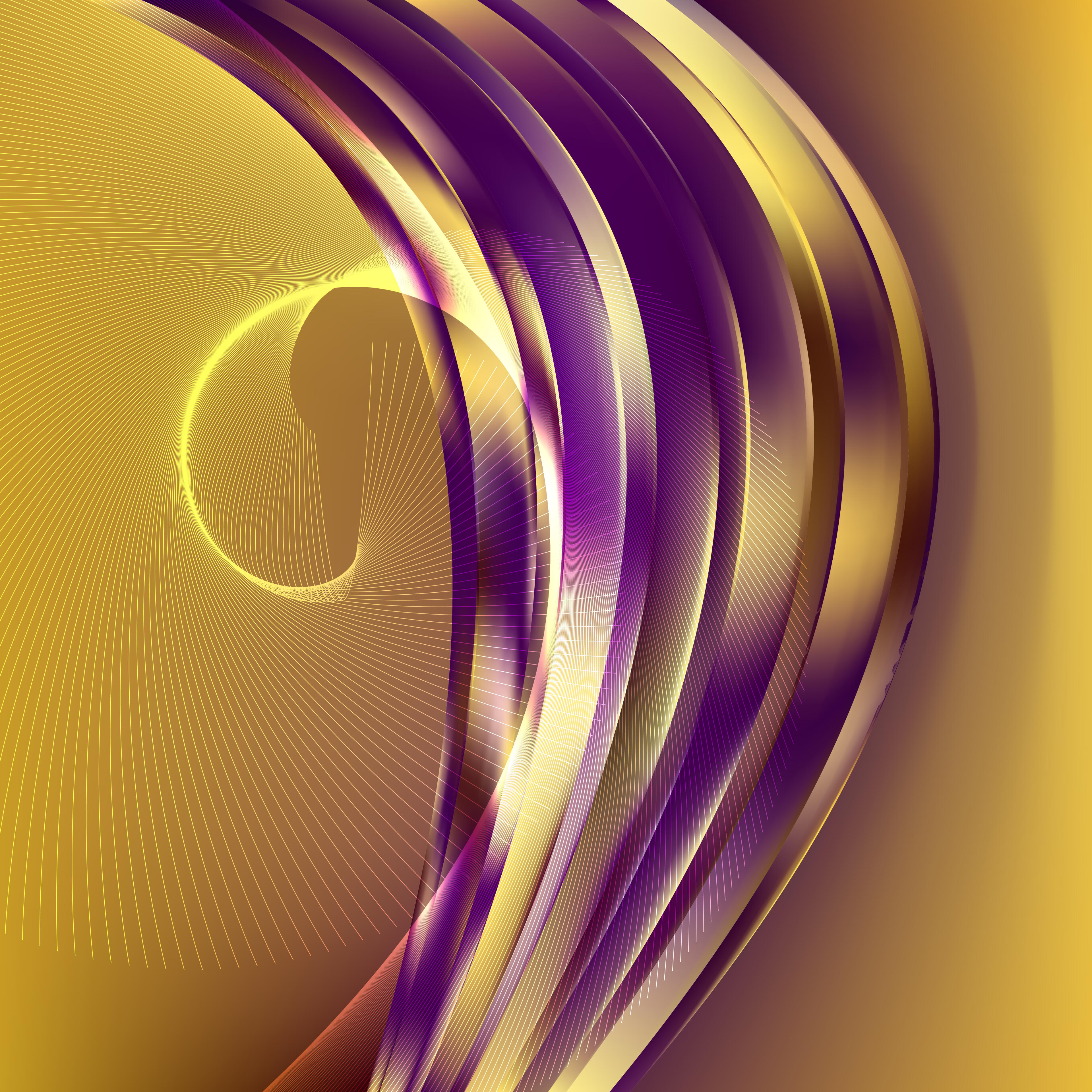 Purple and Gold Wavy Lines Background