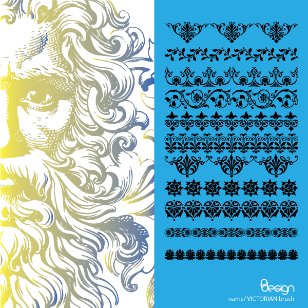 Free Vector Victorian Ornaments Brush Pack