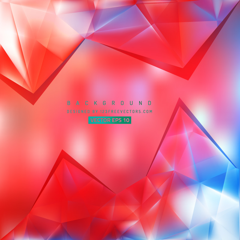 Abstract Blue Red Triangular Background Design