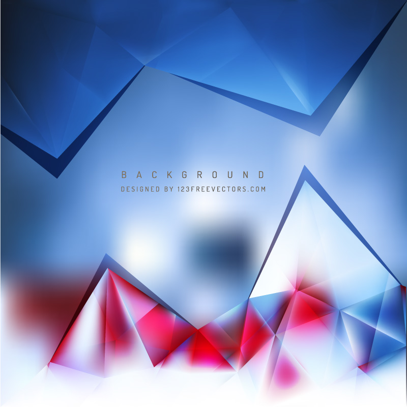 Blue Red Geometric Triangle Background Template