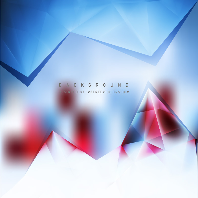 Blue Red Polygonal Triangular Background