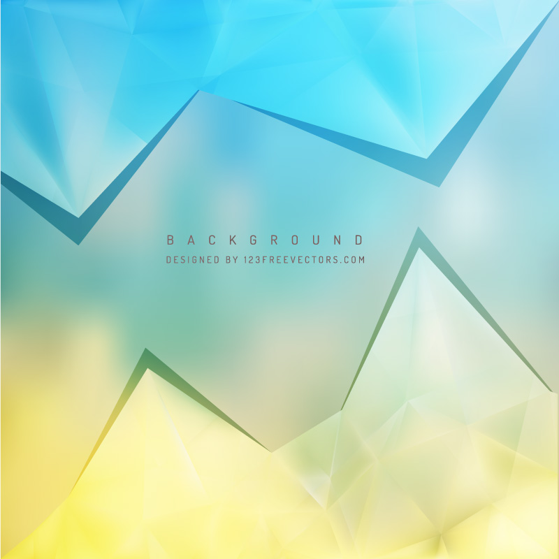 Abstract Blue Yellow Geometric Triangle Background Design
