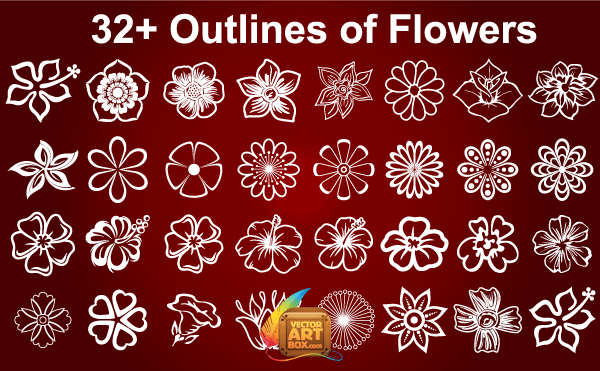 Free Flowers Outline Vector Art