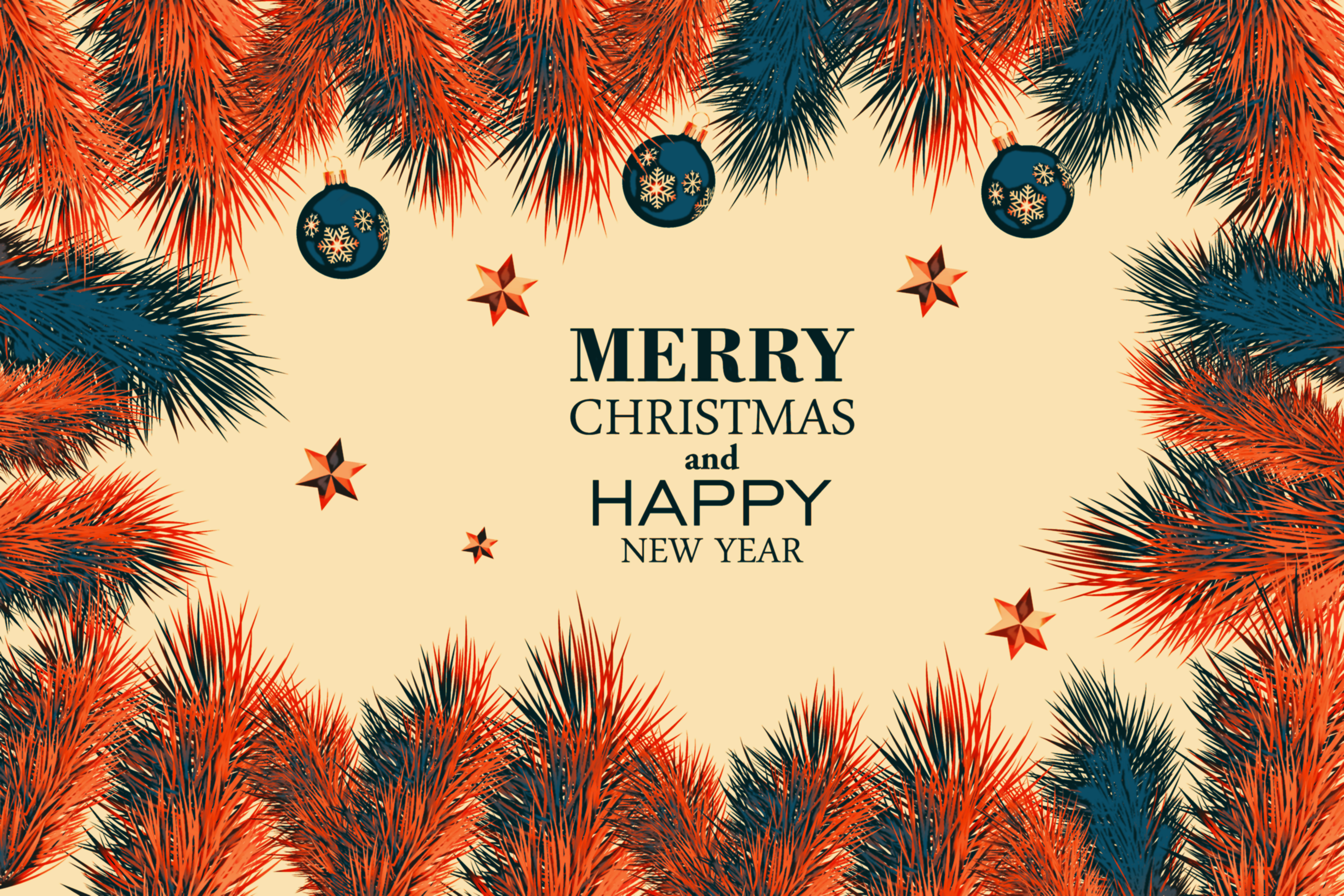 Free Merry Christmas And Happy New Year Card