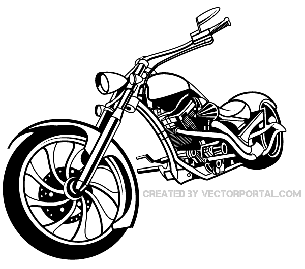 Chopper Motorcycle Vector Image