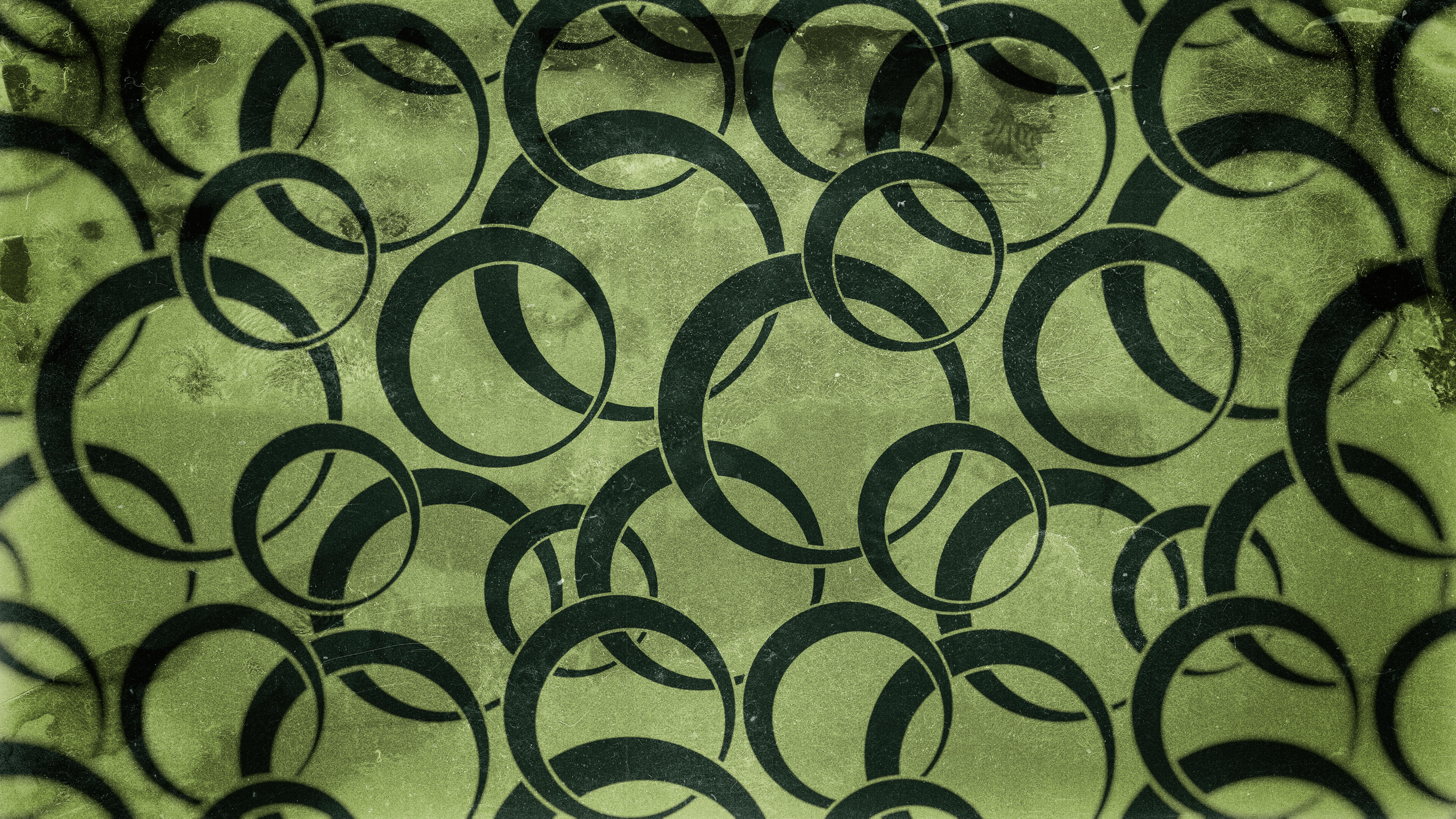 Dark Green Curved Lines and Textures