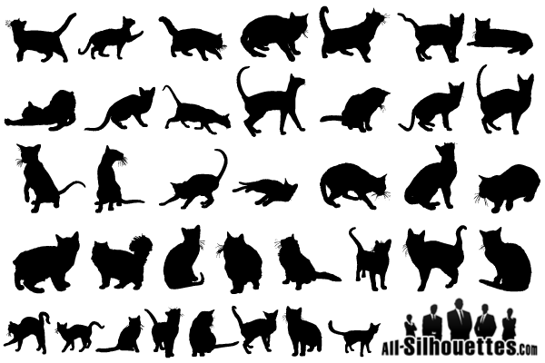 Free Vector Cats Silhouettes