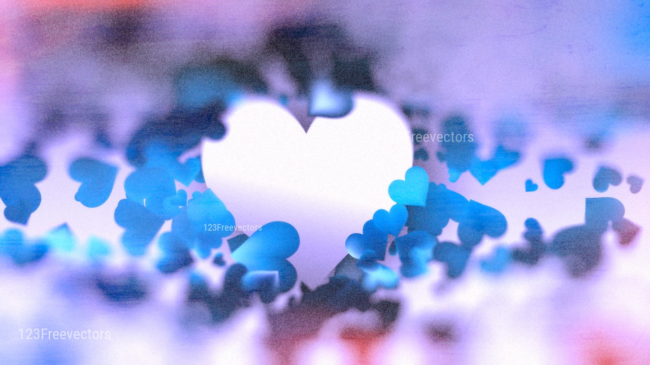 Blurred Blue Purple and White Heart Background Image