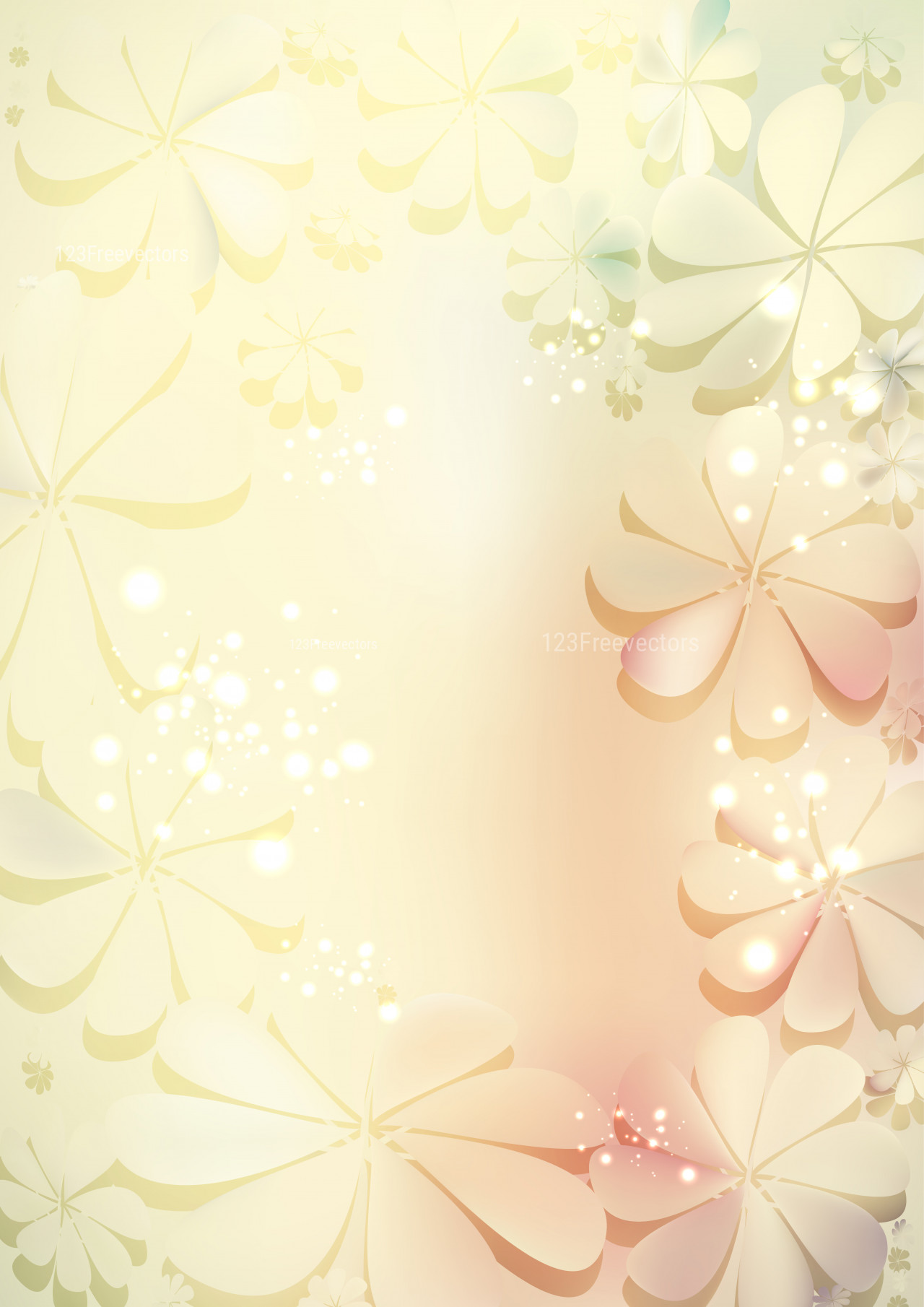 Beige Flower Background Vector Graphic